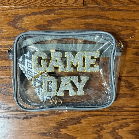 Handbags - Clear Crossbody Bag with Gold Accents